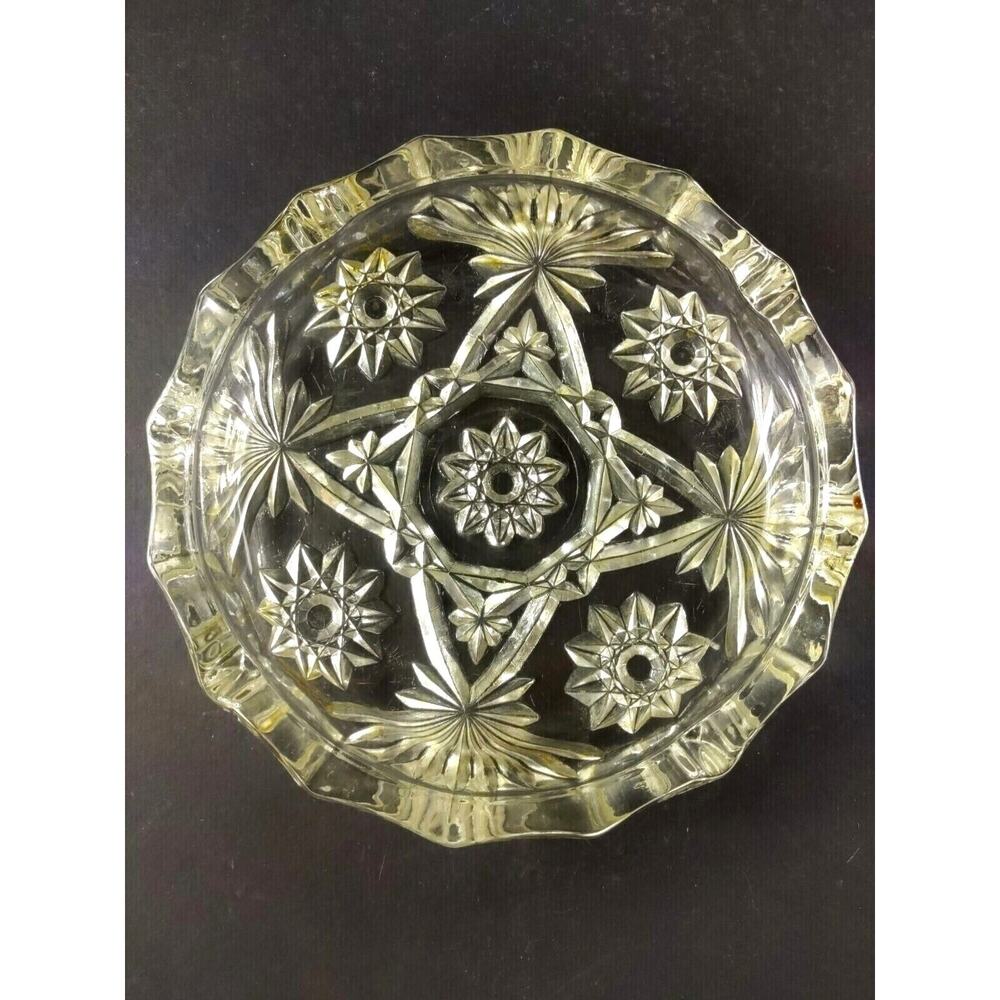 Ashtray Large Glass 8" Diameter 4 Slot